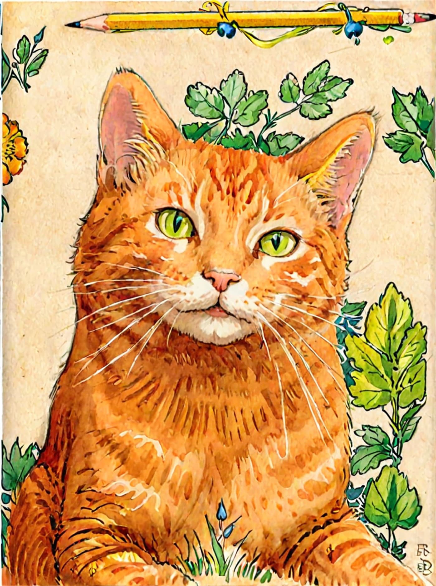 Book Illustration Style Pet Portrait