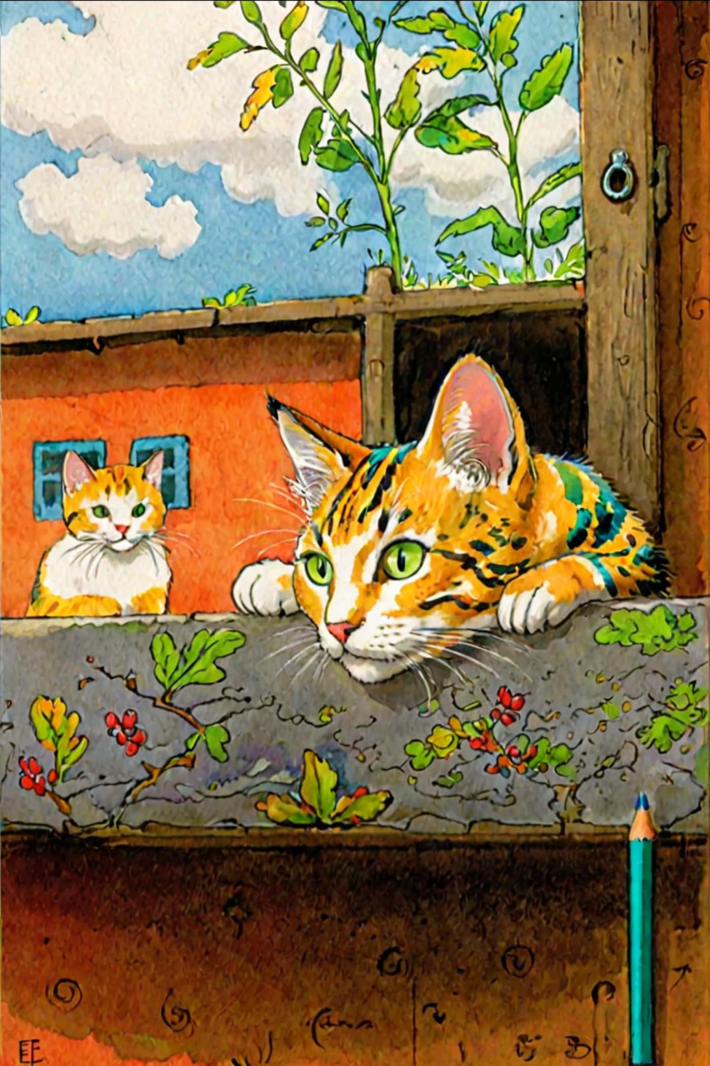 Book Illustration Style Pet Portrait