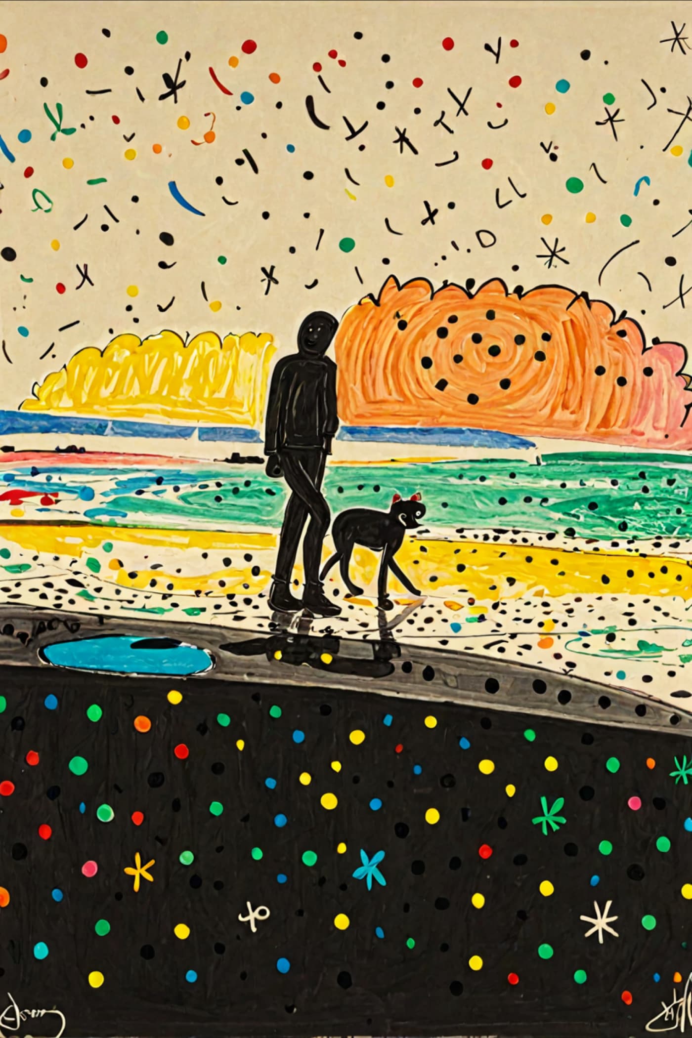 Child Graffiti Style Pet Portrait