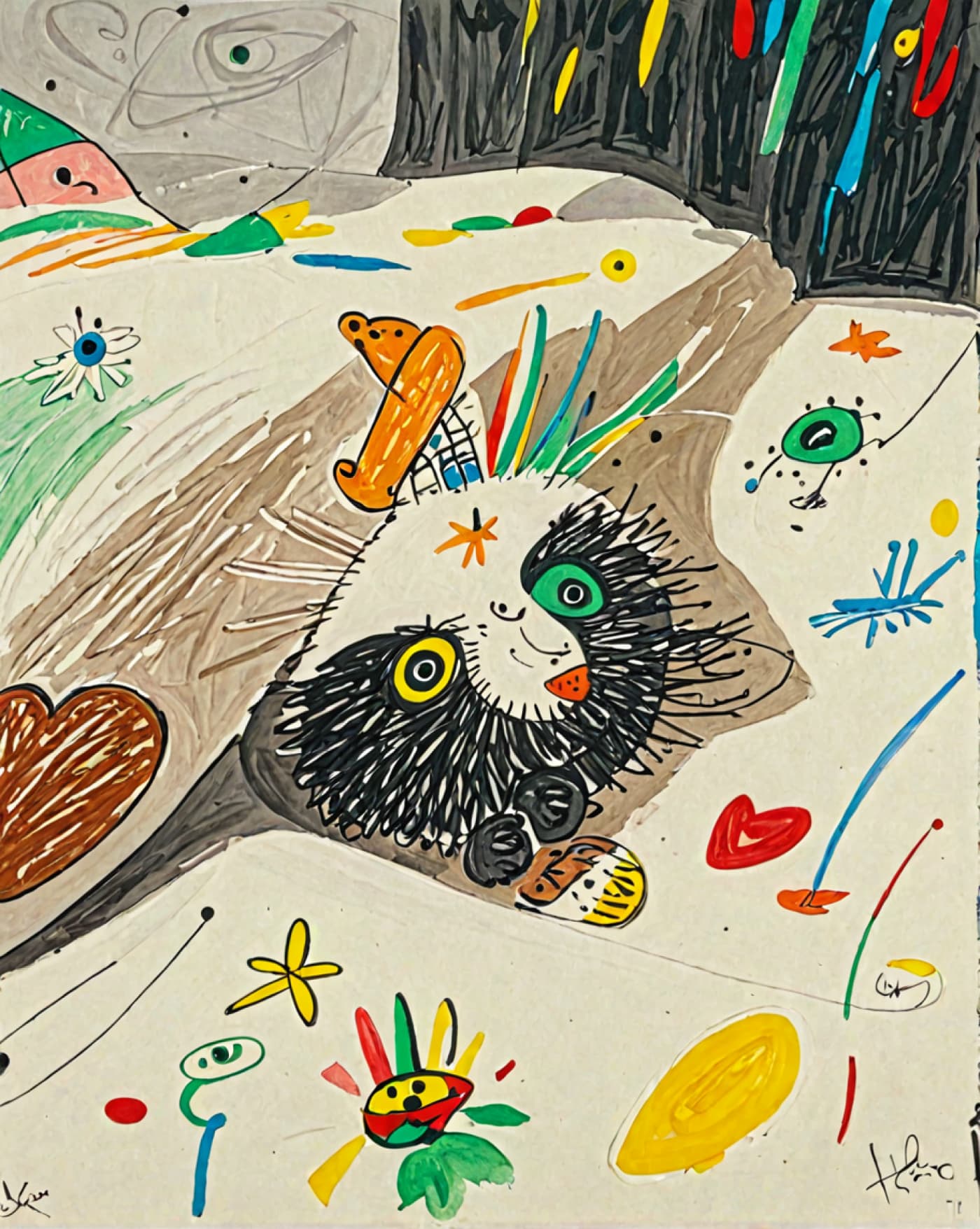 Child Graffiti Style Pet Portrait