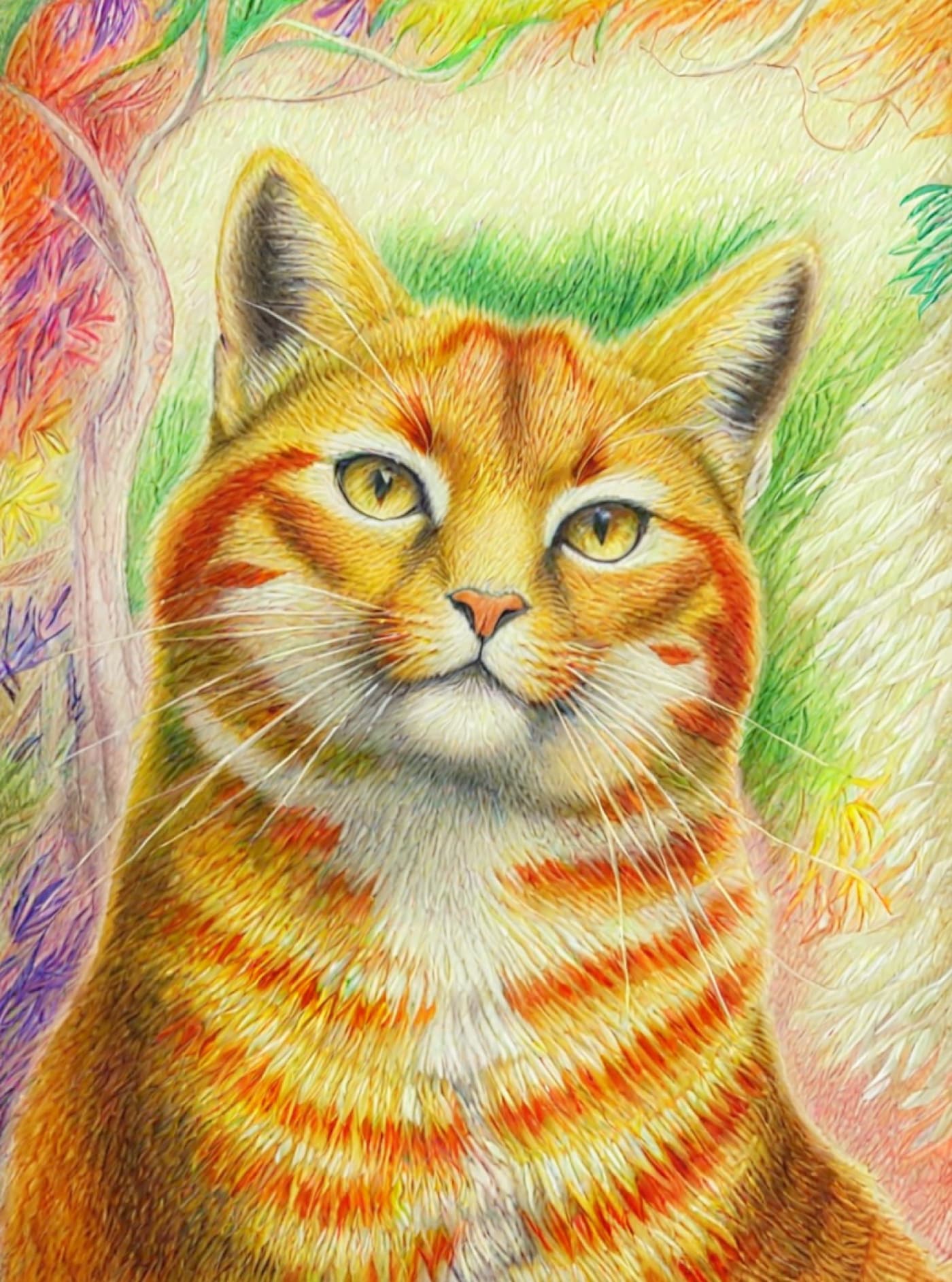 Color Pencil Style Pet Portrait