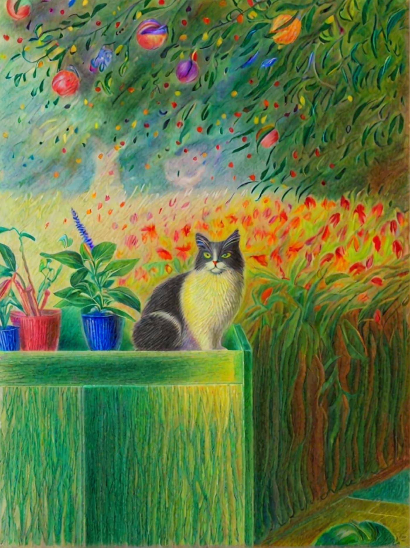 Color Pencil Style Pet Portrait