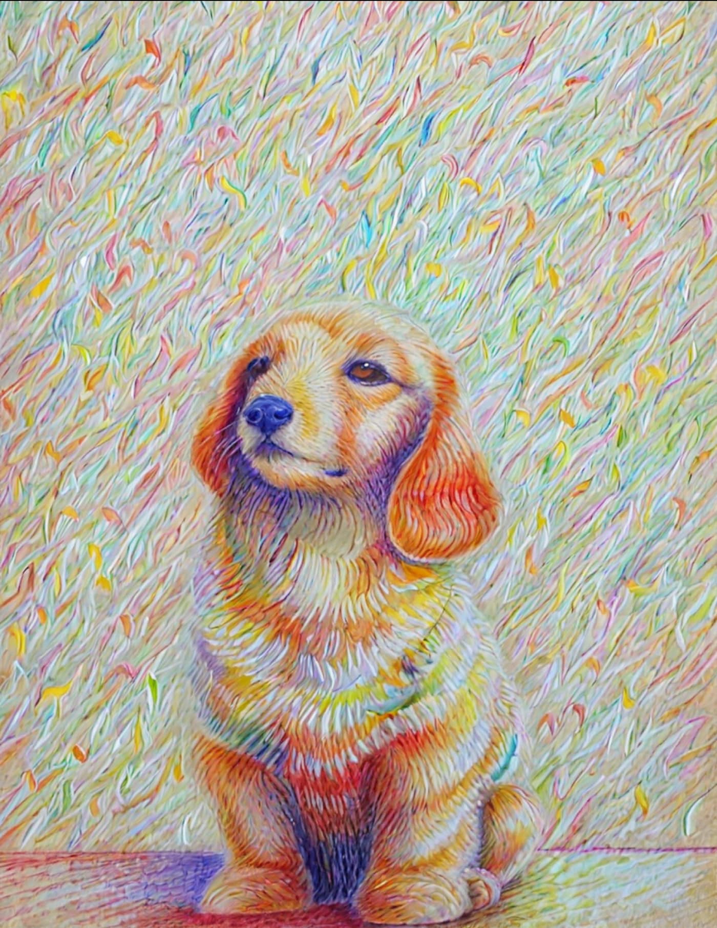 Color Pencil Style Pet Portrait