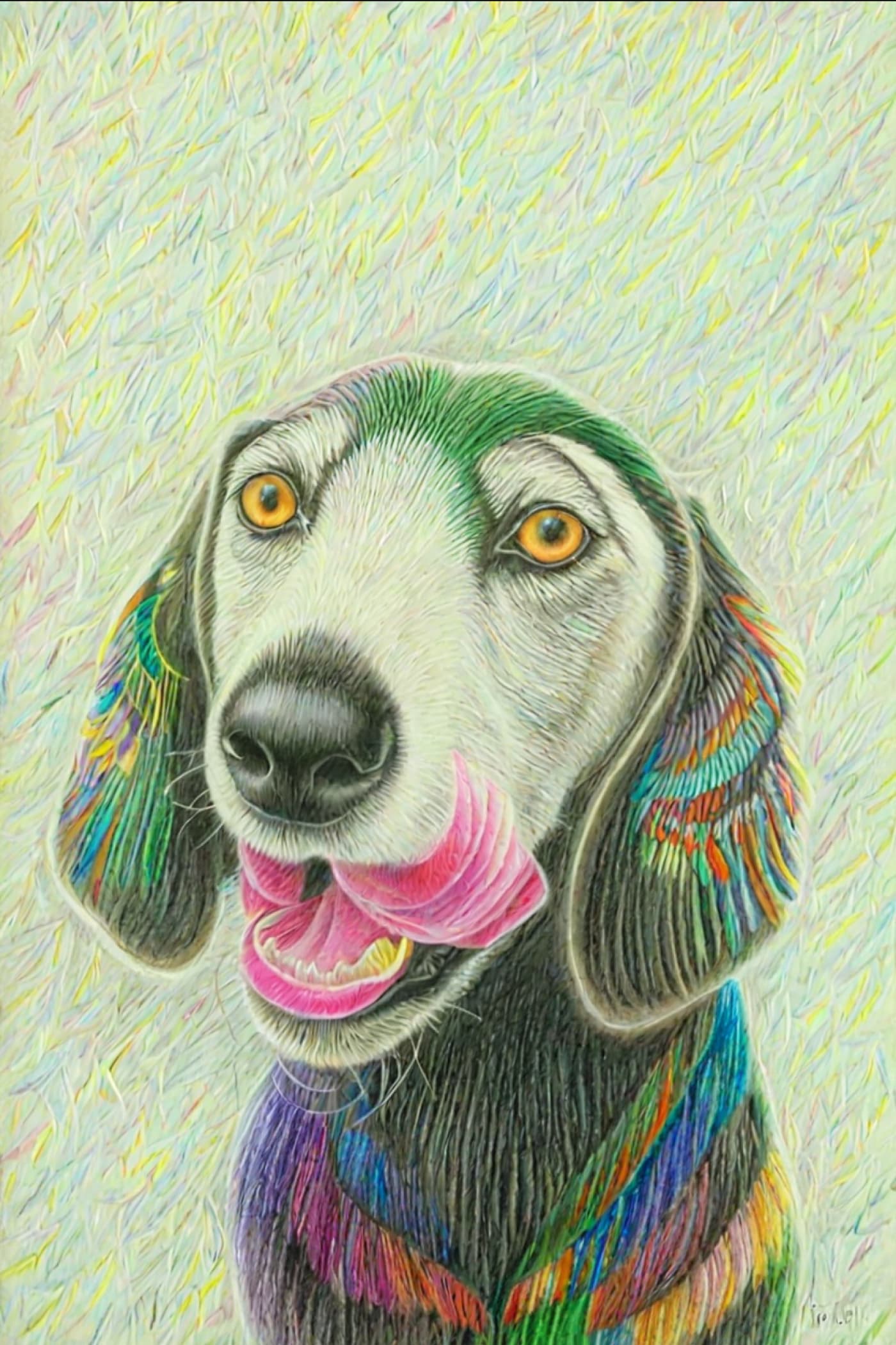 Color Pencil Style Pet Portrait