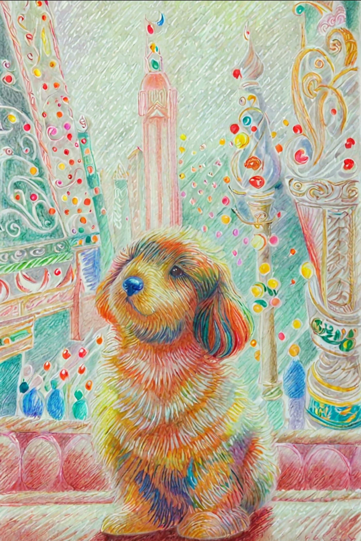 Color Pencil Style Pet Portrait