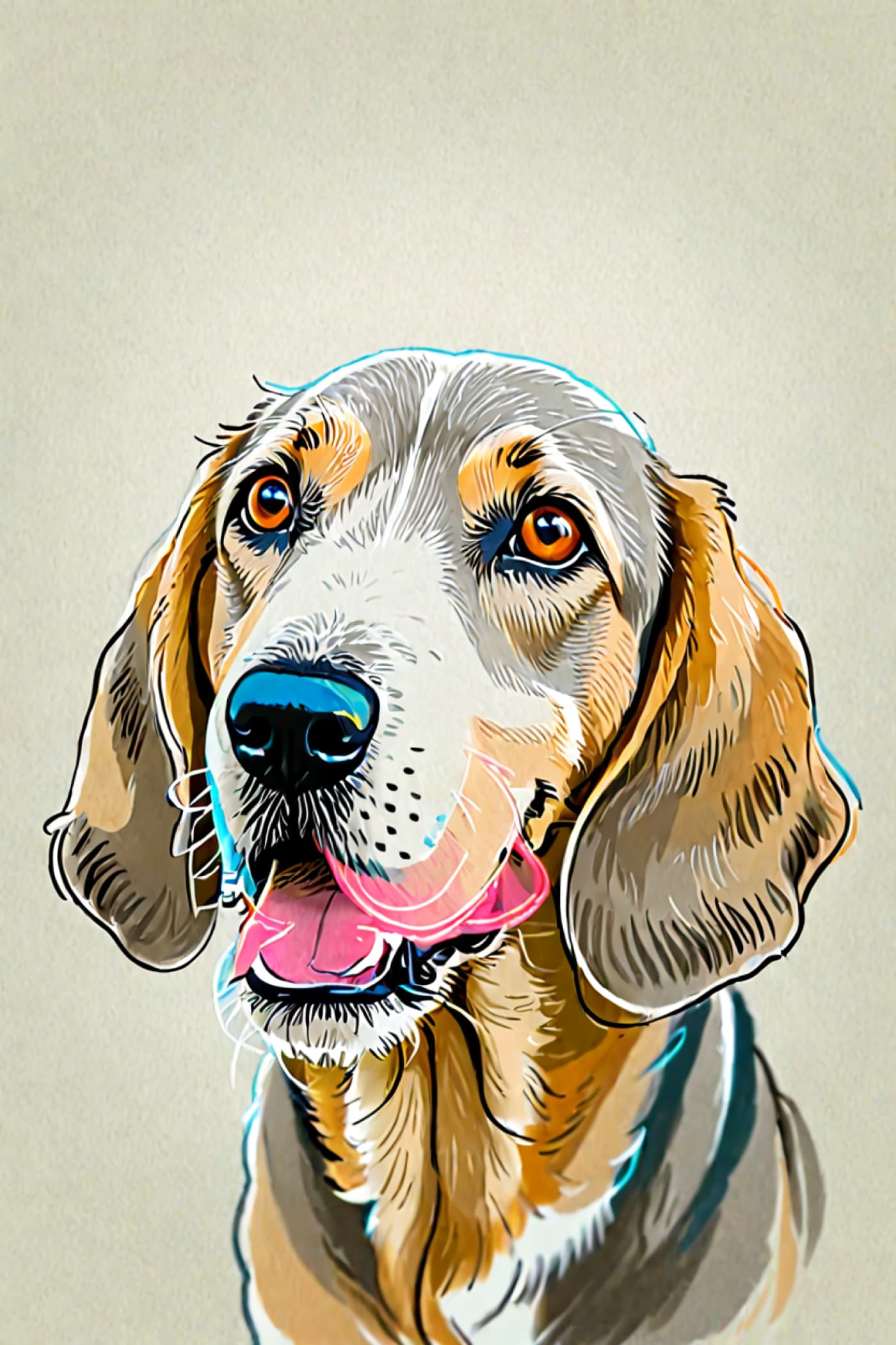 Marker & Ink Style Pet Portrait