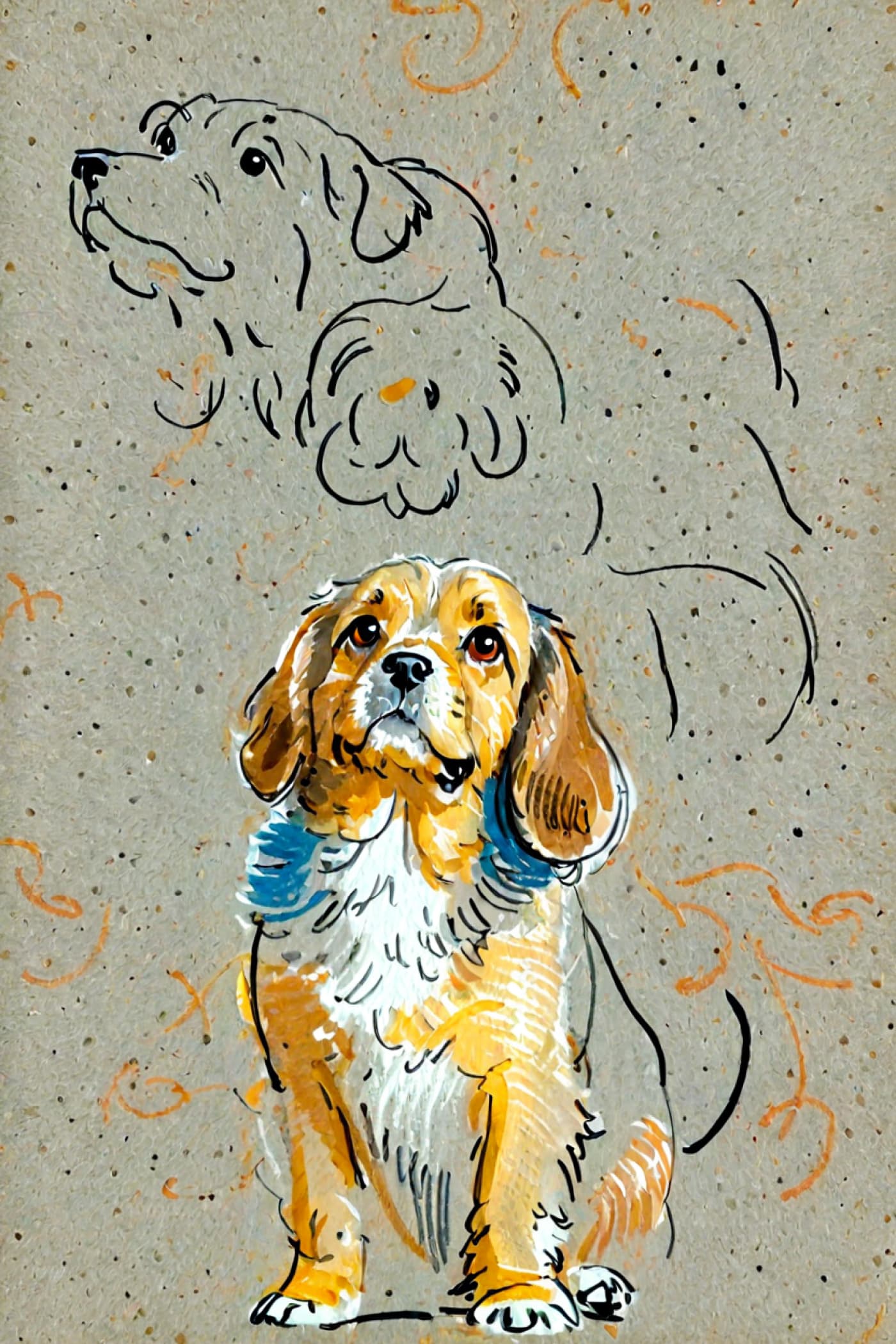 Marker & Ink Style Pet Portrait