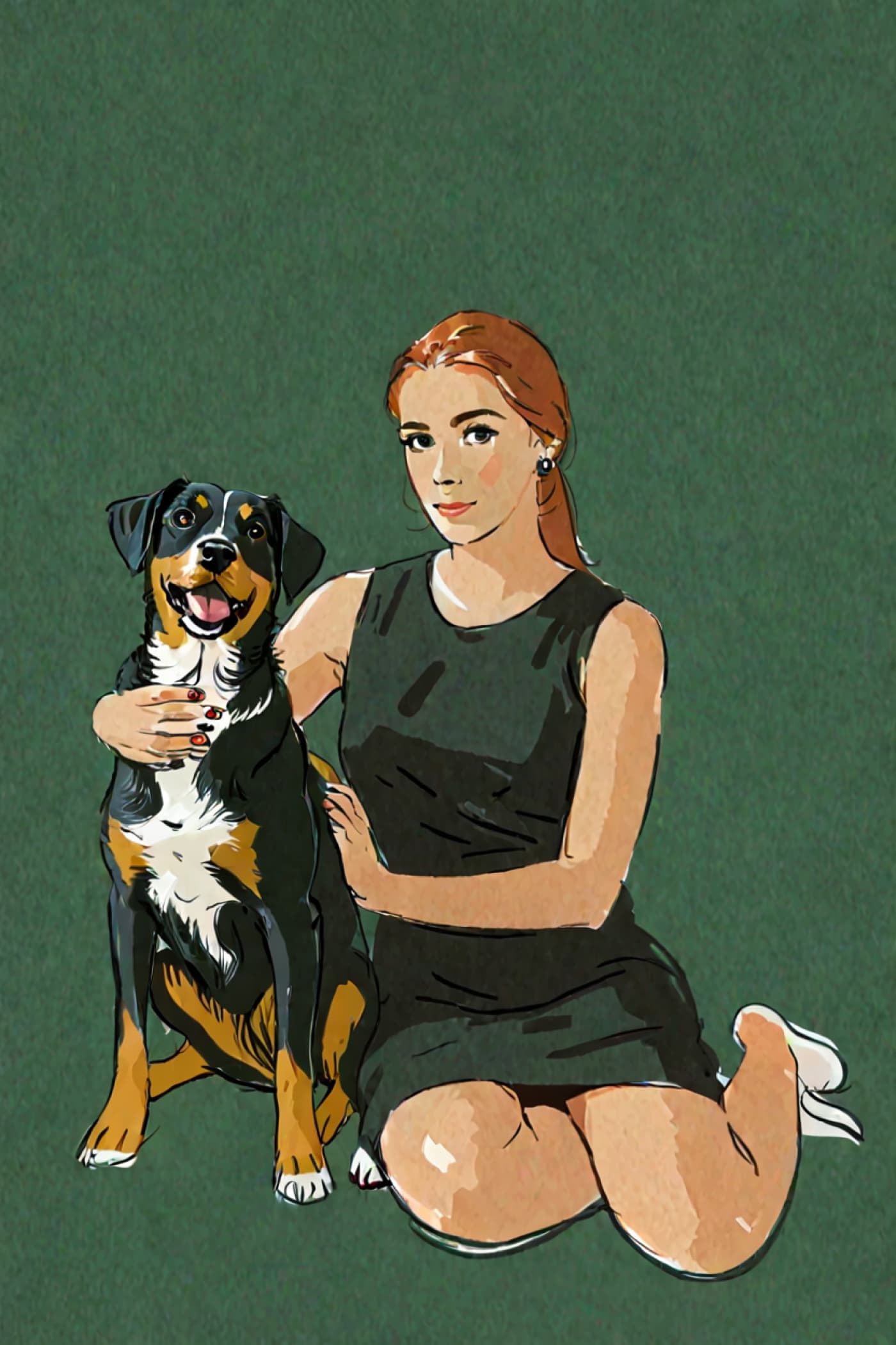 Marker & Ink Style Pet Portrait