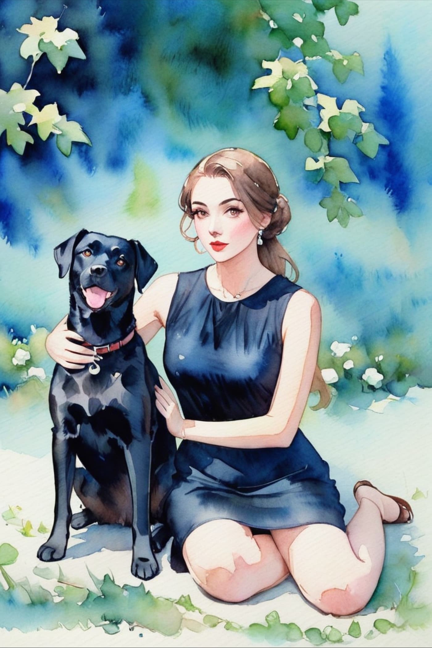 Watercolor Style Pet Portrait