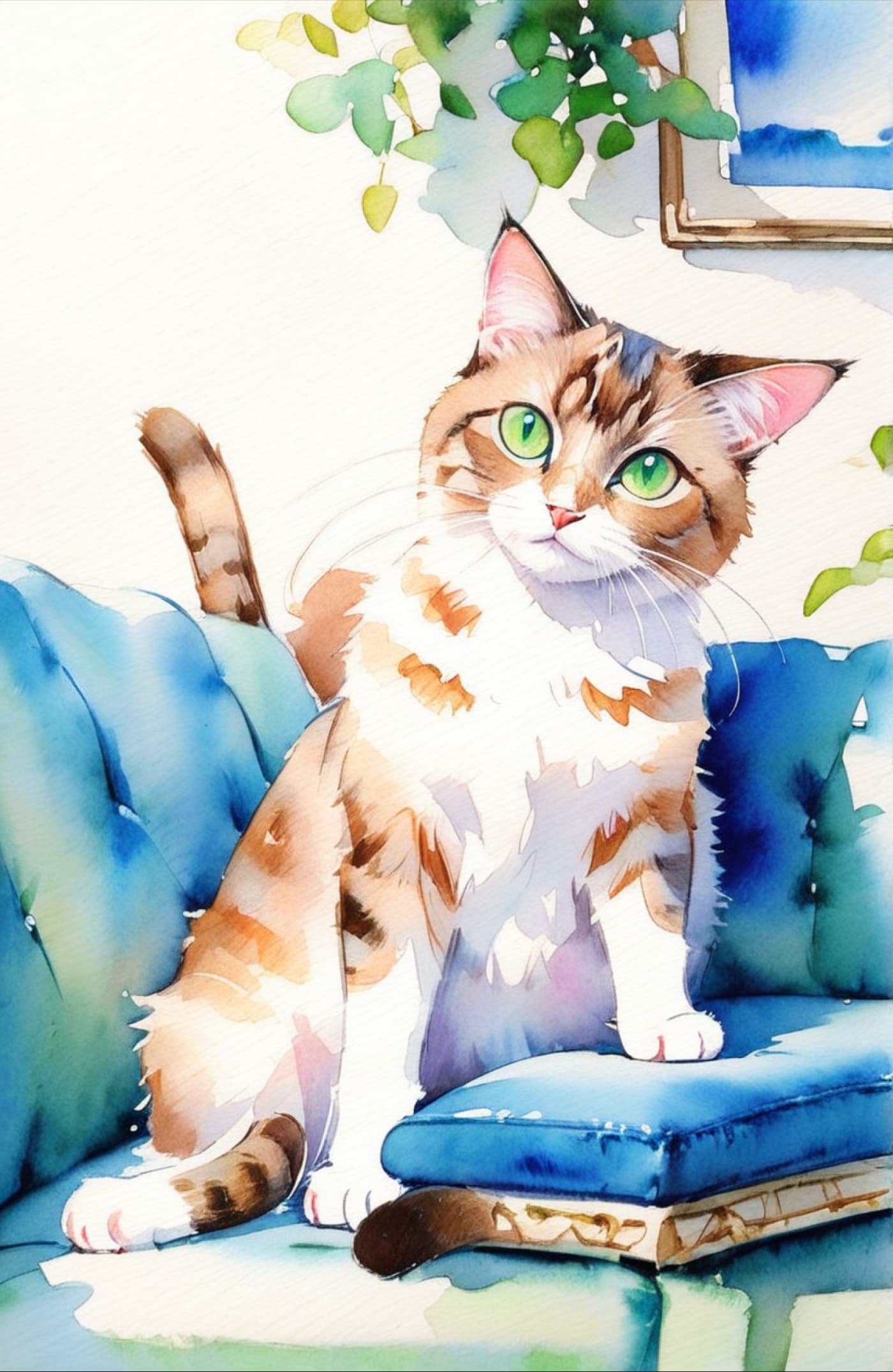 Watercolor Style Pet Portrait